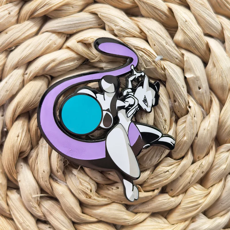 Mewtwo Metal Pins Anime Legend Monster Badges Animation Pendant Japanese Game Brooches for Bag Backpack Clothing Lapel ACG Toys