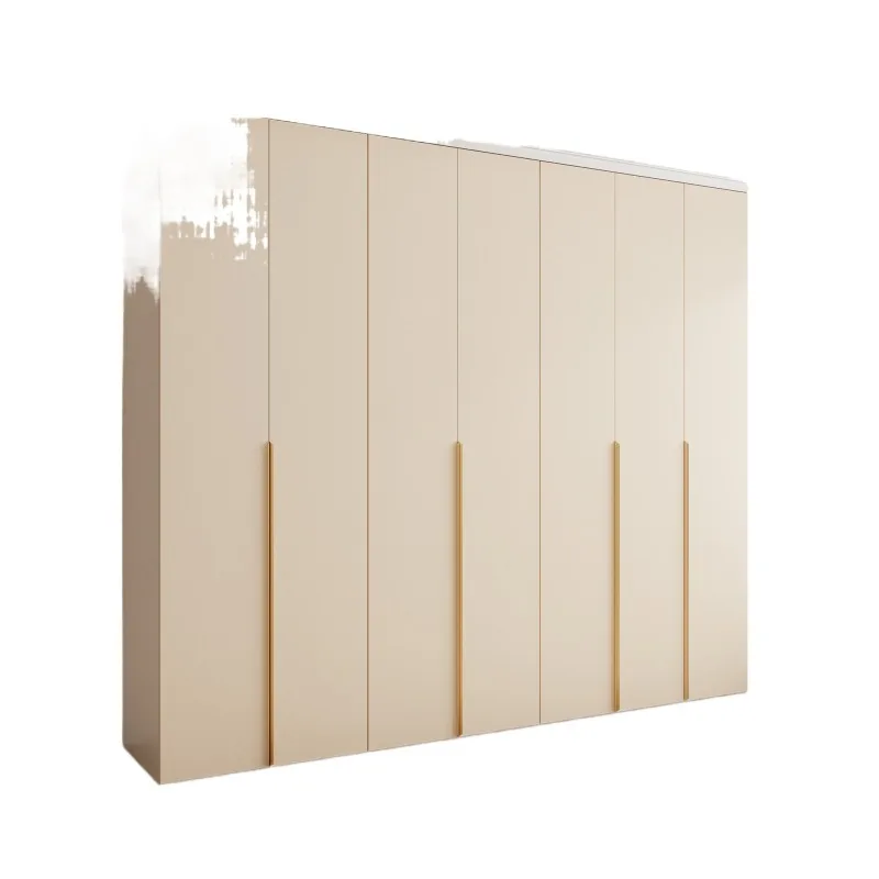 

Cream wardrobe simple modern three-door combination wardrobe bedroom adult wardrobe one door to top dust cabinet