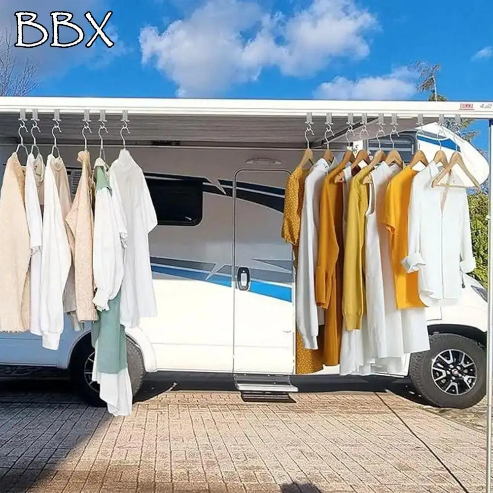 

Портативные зажимы для тента для автофургона, износостойкие черные/серые крючки для навеса для автофургона, прочные, простые в использовании S-образные крючки для кемпинга, путешествия