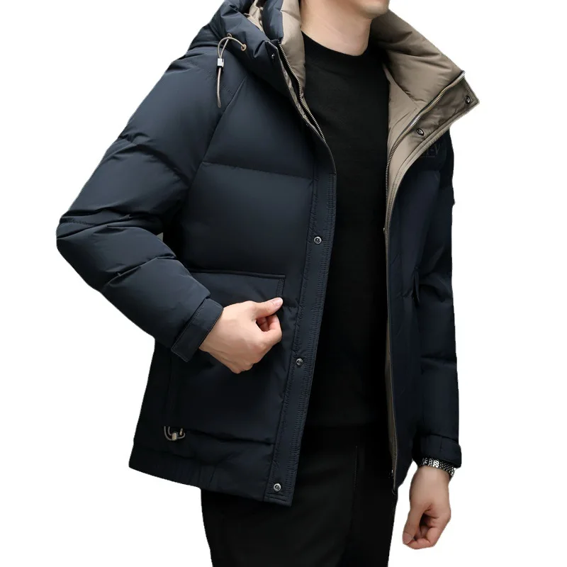 Down Jacket Men's 2023 Winter New Workwear Large Pocket Casual Fashion Korean Version Trend Jacket