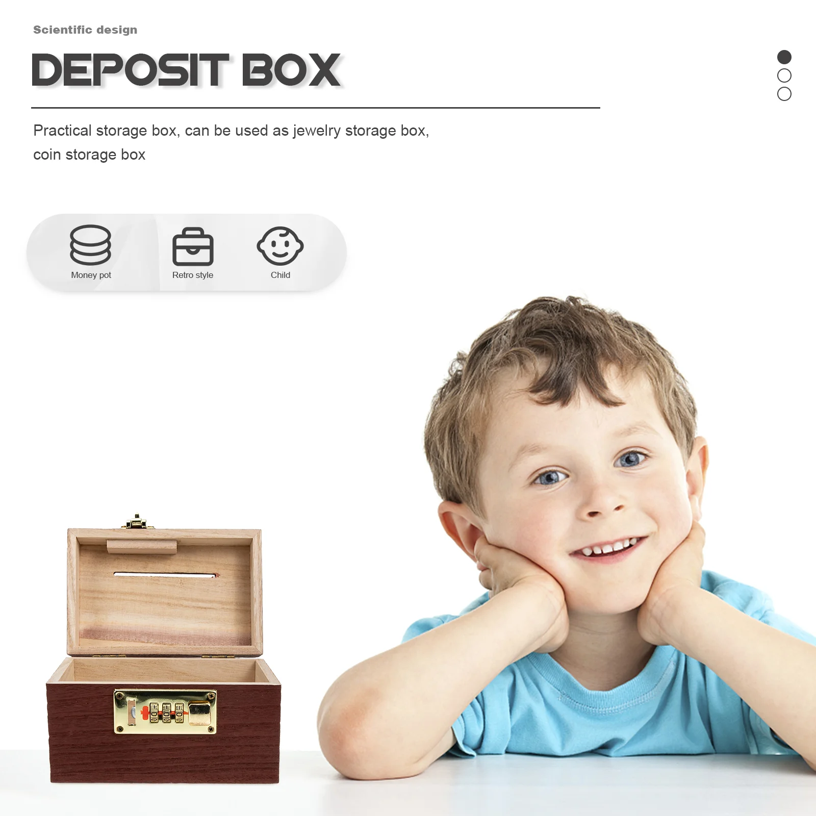 Decorative Boxes Retro Money Gifts Multi-function Coin Bank Children’s Toys Wood