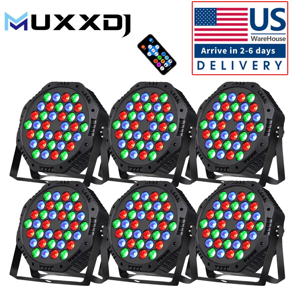 

MUXXDJ 6PCS Par Lights Stage Light 36 DMX Control Stage Lighting Indoor For DJ Disco Christmas Wedding Party