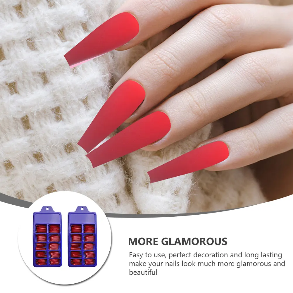

200pcs Ballerina Fake Nails Full Cover Nail Tips Press On Long False Nails Manicure Beauty Tools For Wedding Party Halloween