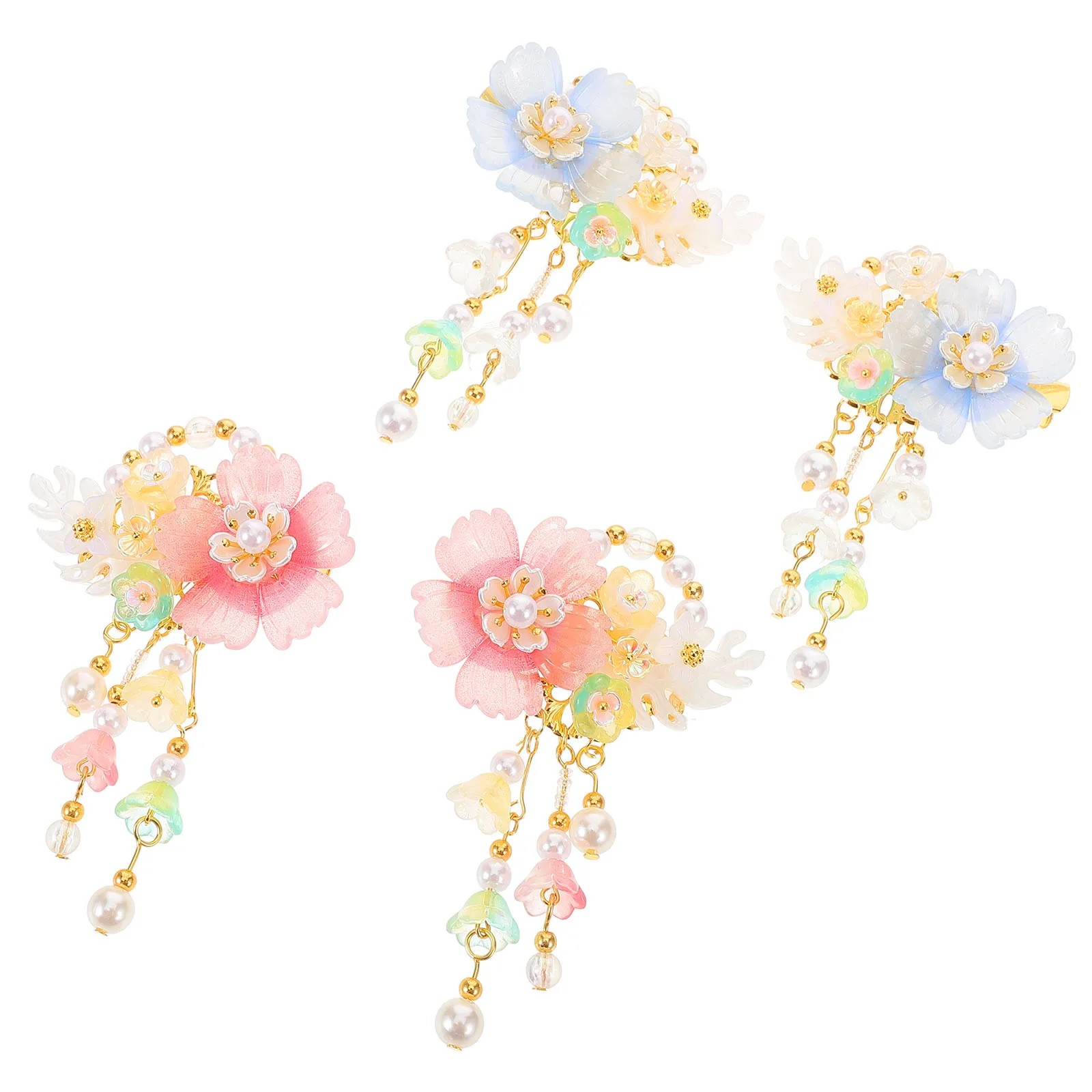 

Tassels Hairpin Set Pearl Flower Vintage Chinese Hanfu Traditional Accessories For Women Girls Decorative Hairpins Secure