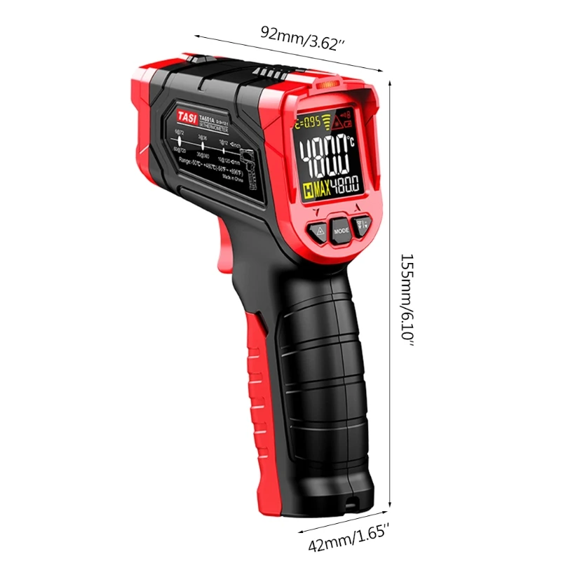 Ipiip เครื่องวัดอุณหภูมิอินฟราเรดอุณหภูมิสูงเครื่องวัดอุณหภูมิ Pyrometer Non-Contact Digital อุณหภูมิปืนแบบพกพาใช้สำหรับเตา