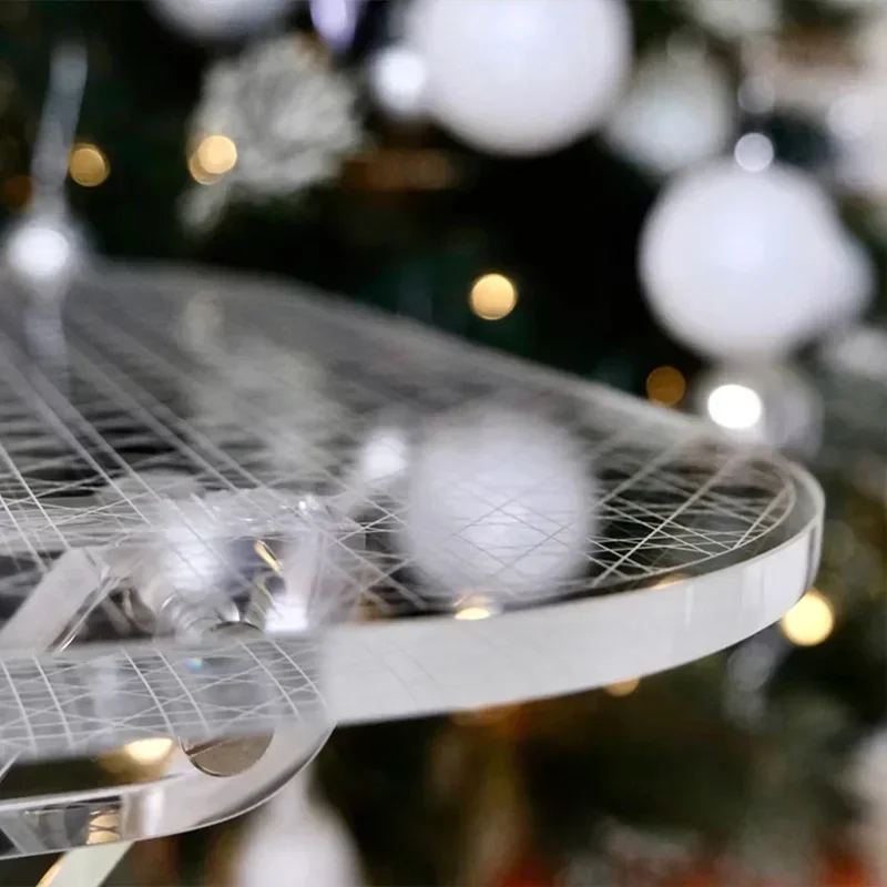 Luxurious Acrylic Coffee Table - Foldable Transparent Edge Table, Stylish Living Room Sofa Table - Patterned Tabletop Dragon