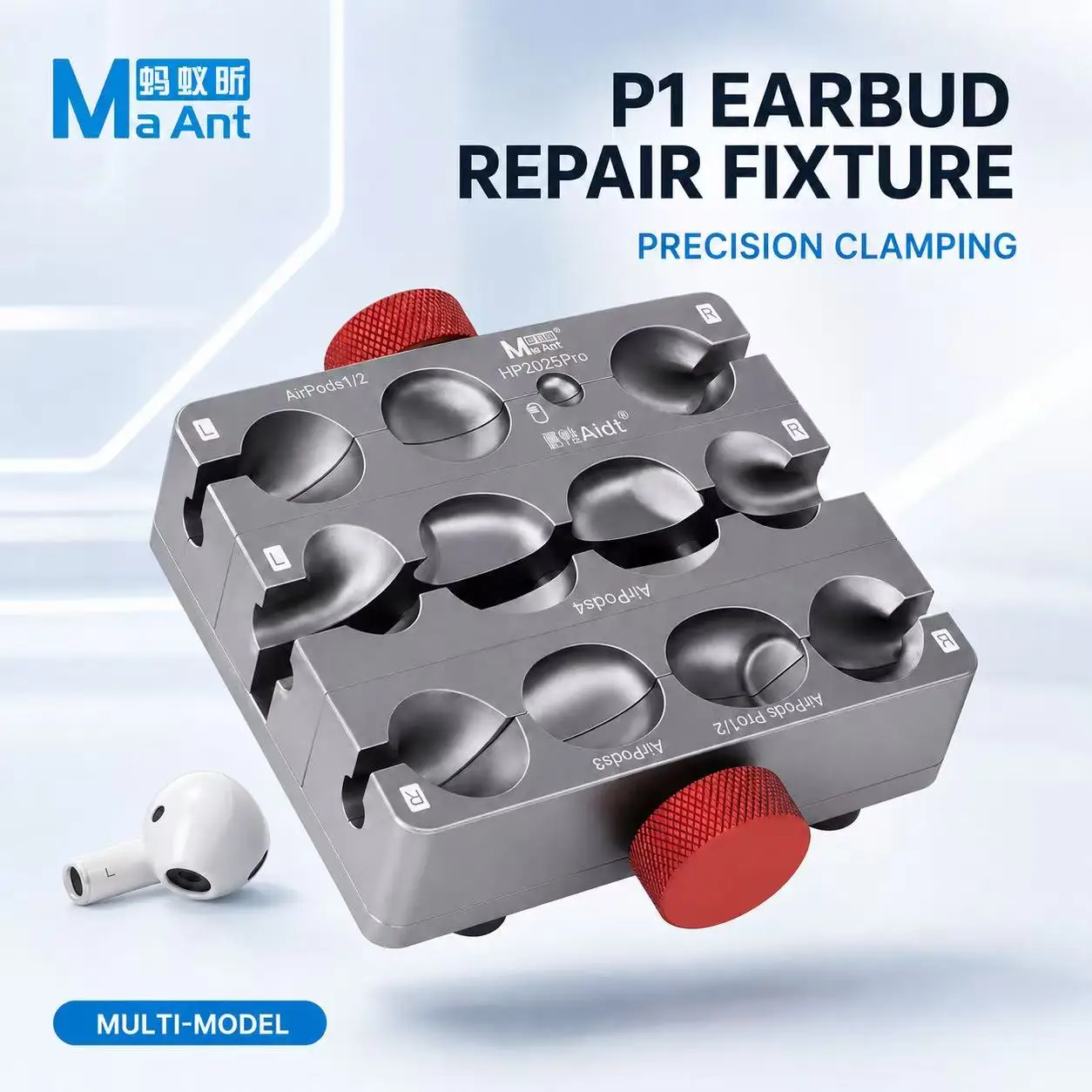MaAnt P1 CNC Earbuds Repair Opening Fixture Precision Clamping Jig for AirPods 1 2 3 4 Pro Cover Battery Chip Disassembly Tool