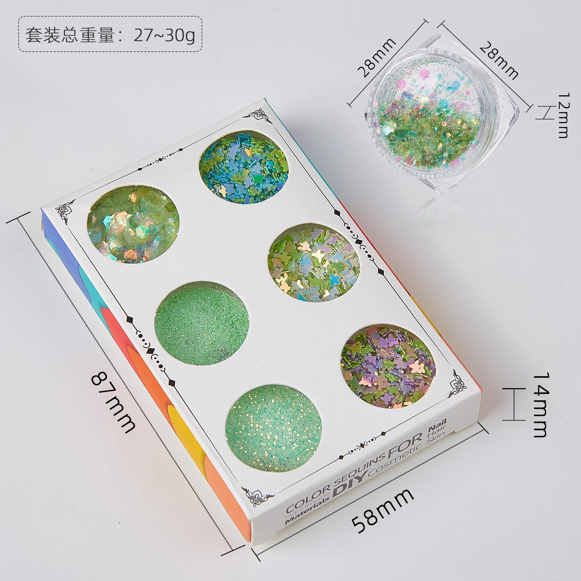 2025 New Nail Art Glitter Sequins Summer Mint Series Handmade Wear Nail Decoration