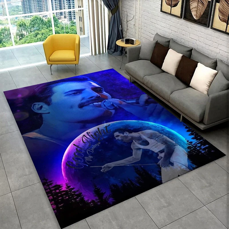 

Ретро-ковер Q-Queen-Rock-Band для игровой комнаты, спальни, гостиной, дивана, домашнего декора, коврик для детской игровой зоны, нескользящий напольный коврик, подарок