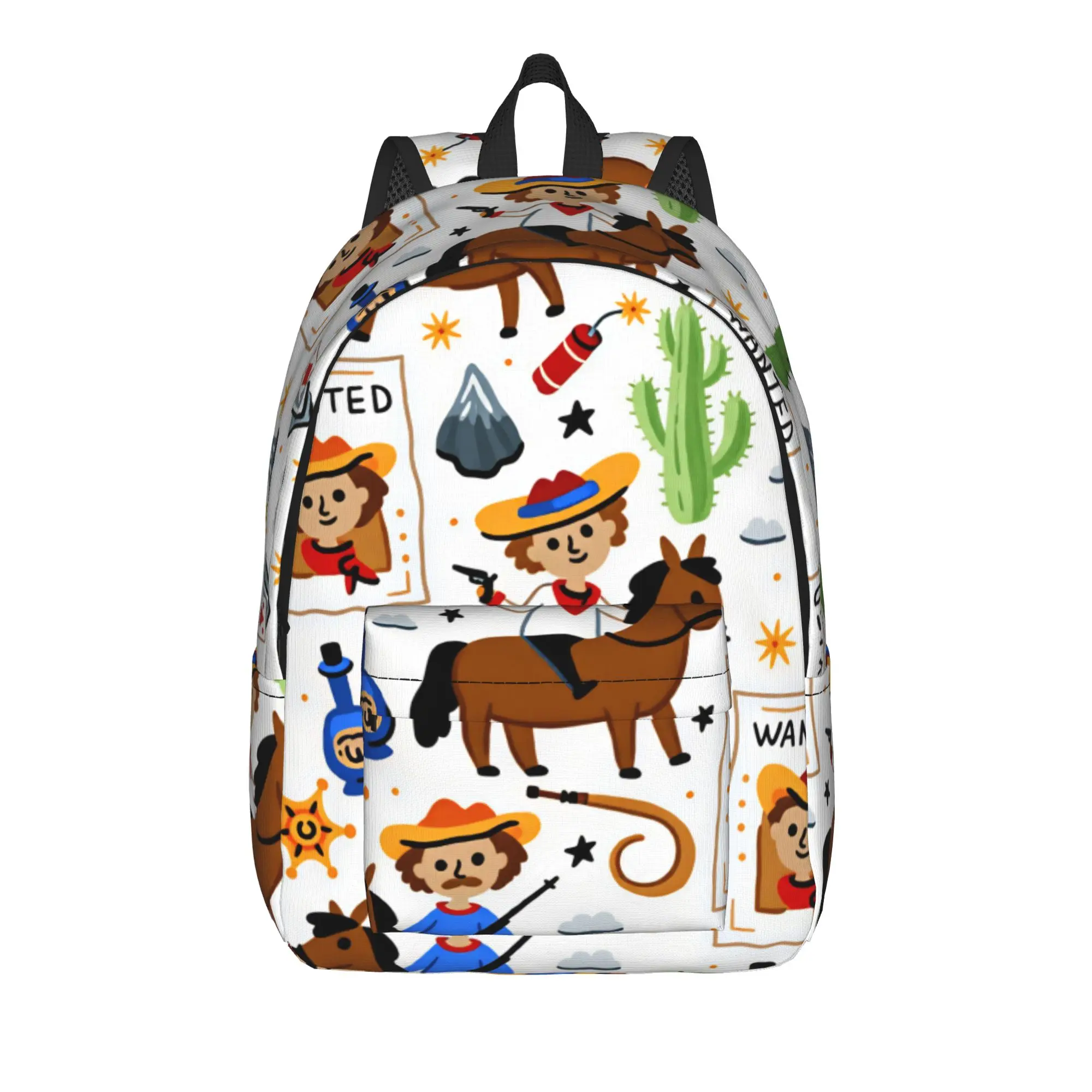 Cartoon Kids Western Cowboy Backpack  Outdoor Backpacks Teen Fashion School Bags High Quality Big Rucksack