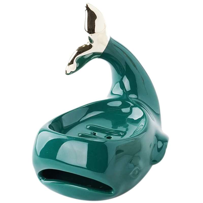 Whale Shaped Soap Case,Soap Box Drain Non-slip Ceramic Soap Holder Laundry Soap Dish Storage Plate Tray Bathroom Gadgets