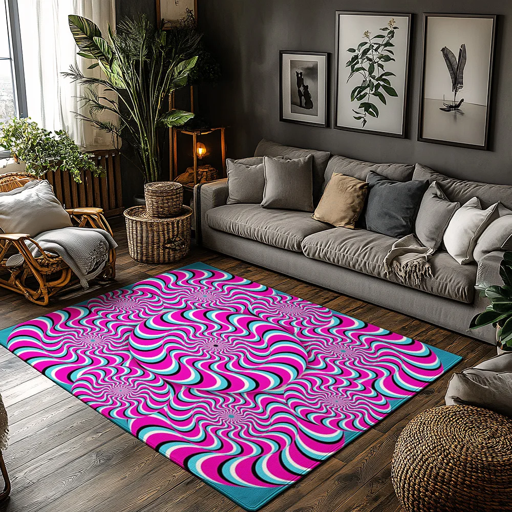 

Tuniu Vibrant Psychedelic Swirls Abstract Fluid Carpet Rug Mat NonSlip Home Decor