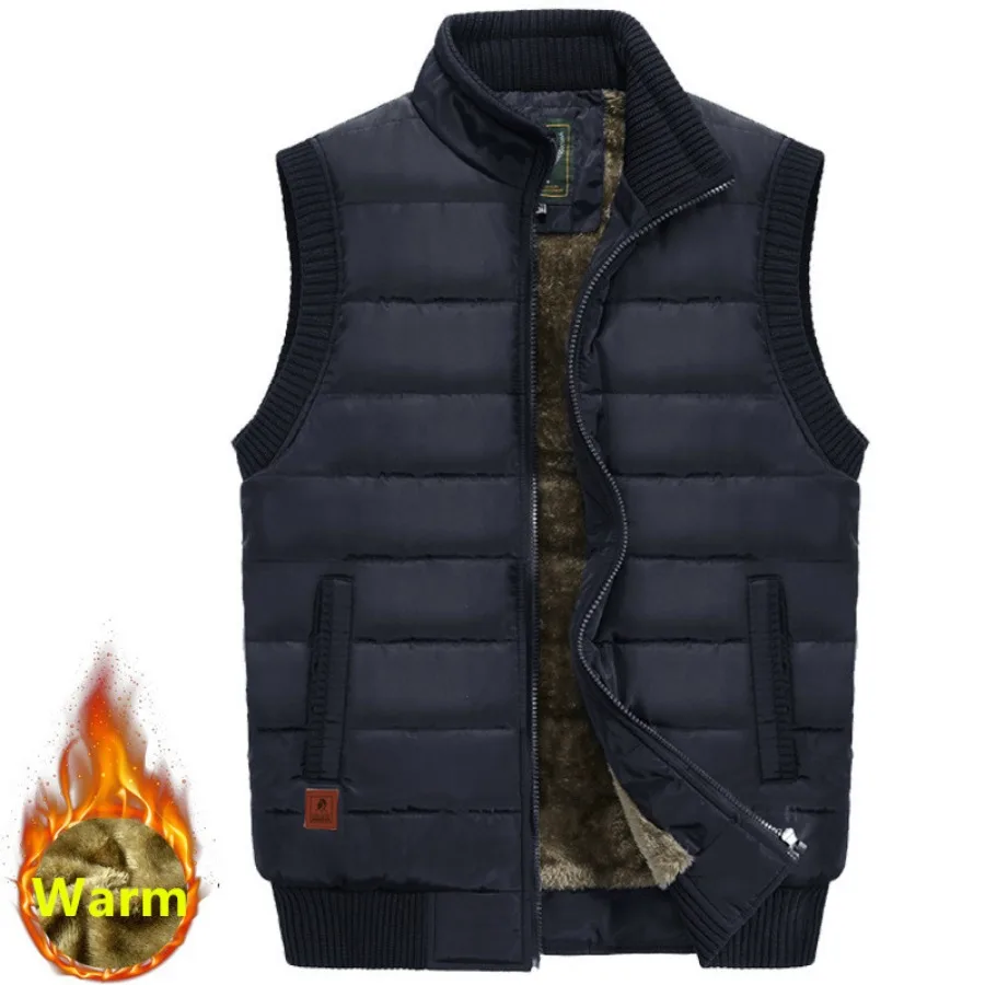 Big Size Outdoor Vest for Men Autumn Winter Plush Thickened Warm Casual Waistcoat Men Fleece Lined Thermal Sleeveless Jacket 8XL