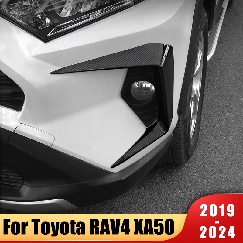 

Car Front Blade Trim For Toyota RAV4 XA50 2019 2020 2021 2022 2023 2024 Accessories Fog Light Eyebrow Wind Knife Cover Stickers