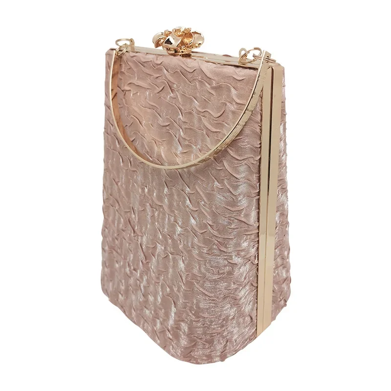 Fashion Women's Handbag T-shaped Triangle Crossbody Bag Vintage Hand-held Pleated Evening Bags Removable Handle Cellphone Bag