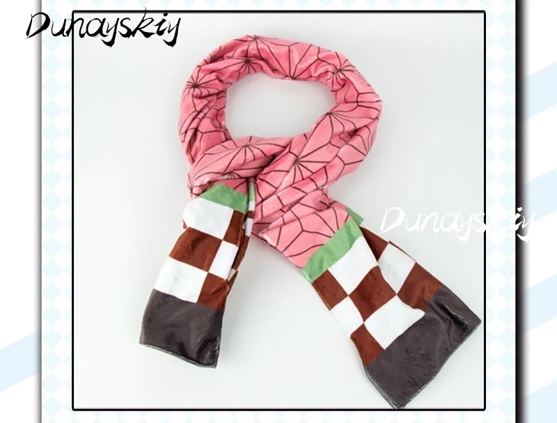 Tanjiro Nezuko Kamado Zenitsu Agatsuma Shinobu Kocho Косплей Костюм Набор Аниме Манга Шарф Полиэстер Теплый костюмированный предмет наряд