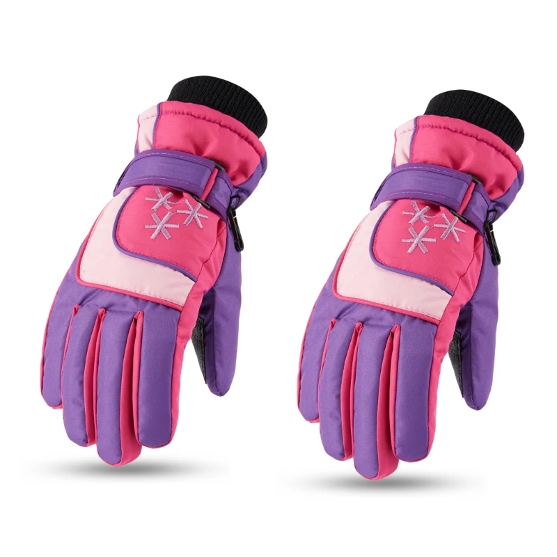 9-15Y Kids Ski Gloves Waterproof Gloves Winter Snowboarding Mittens Gloves