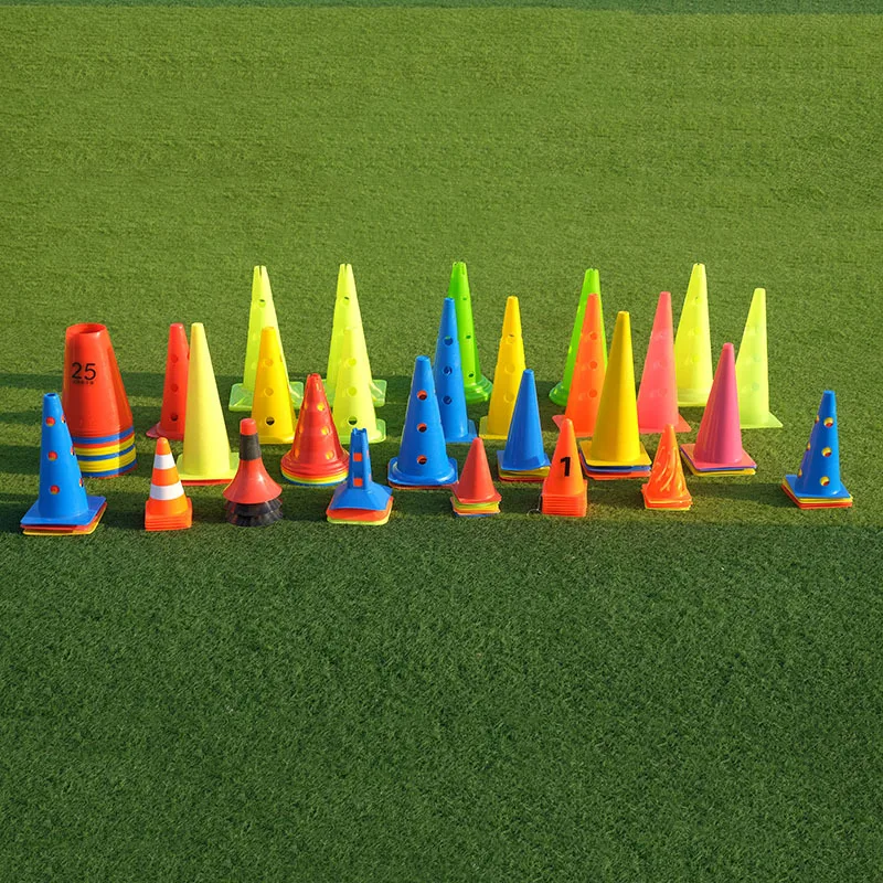 트레이닝 마커 축구 스포츠 훈련 콘 유연한 허들 민첩성 콘 키트 휴대용 가방 포함