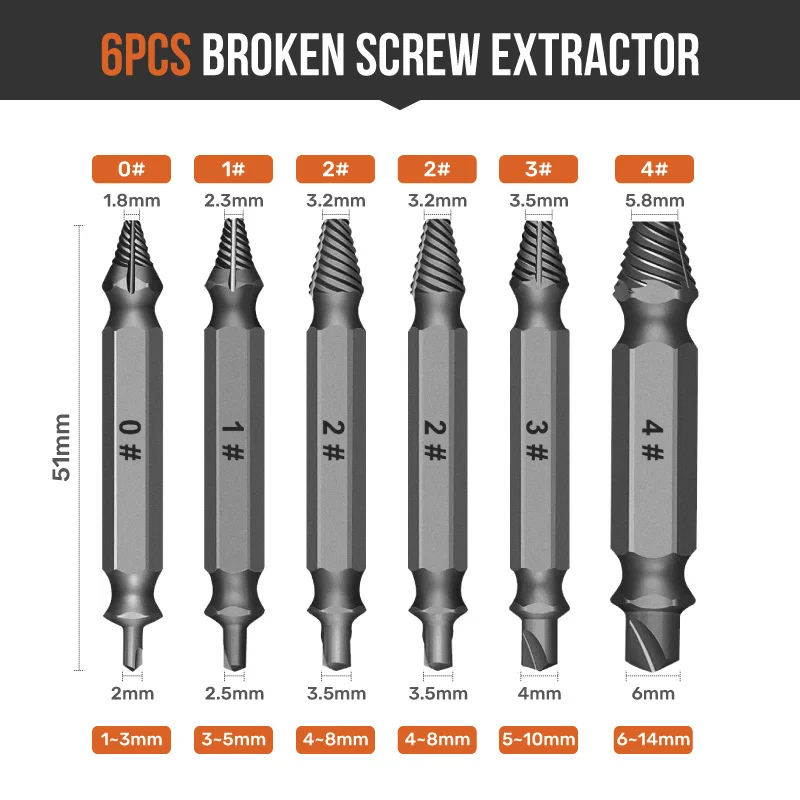 Bolt เครื่องมือรื้อถอน S2ไขควง Broken Bolt Extractor Stripped Screw Extractor เจาะชุด T10-T20-T30-H4-H6-PH2-SL4