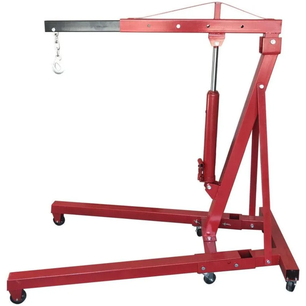 رافعة محرك هيدروليكية قابلة للطي بقوة 4000 رطل، منتقي الكرز شديد التحمل لرفع متجر المرآب، أحمر #1