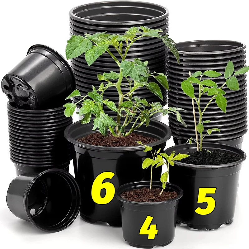 Macetas de vivero para plantas de 4/5/6 pulgadas de grosor con orificio de drenaje, caja de cultivo, maceta para germinación, contenedores para plantas de jardín