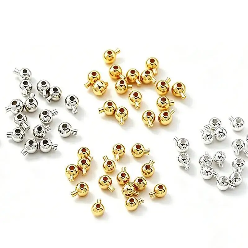 10/50/100 Stück 3x4MM Metall-Positionierperlen Endkappen-Röhrchenperlen Spiralperlen DIY Armbandverschlüsse DIY Zwischenperlen – Detail 2