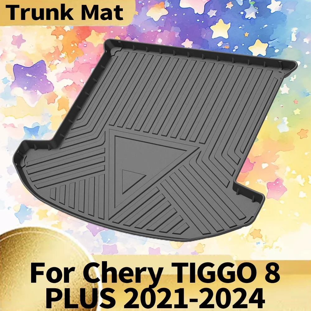 

For Chery TIGGO 8 PLUS 2021-2024 Auto Car Cargo Liner All-Weather TPE Non-slip Trunk Mats Waterproof Tray Trunk Carpet Accessory