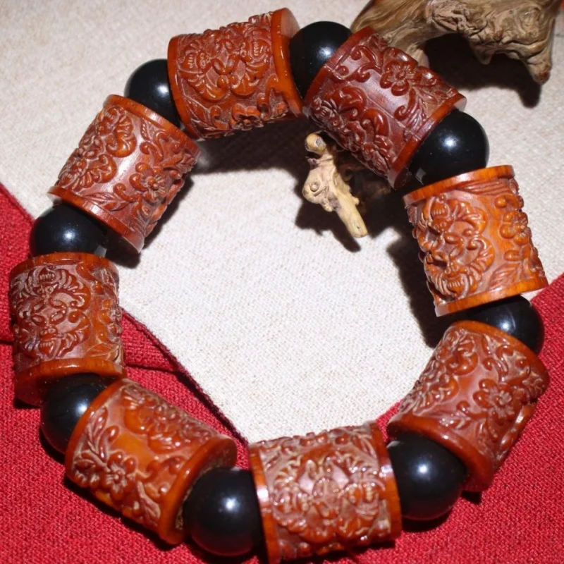 

Buddha Beads Yak Carving Bracelet Cow Bone Accessories Pendant