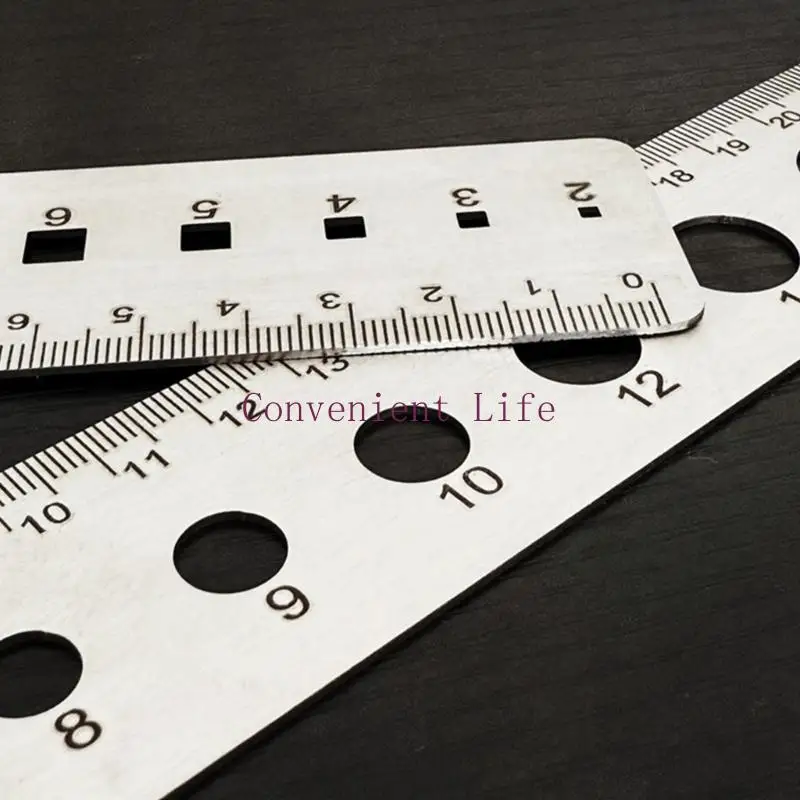 L1EE مسطرة قياس معدنية عملية قطع مربعة مستديرة 0.5 مللي متر دقة أداة مقاومة الصدأ للمقاولين المعماريين #5