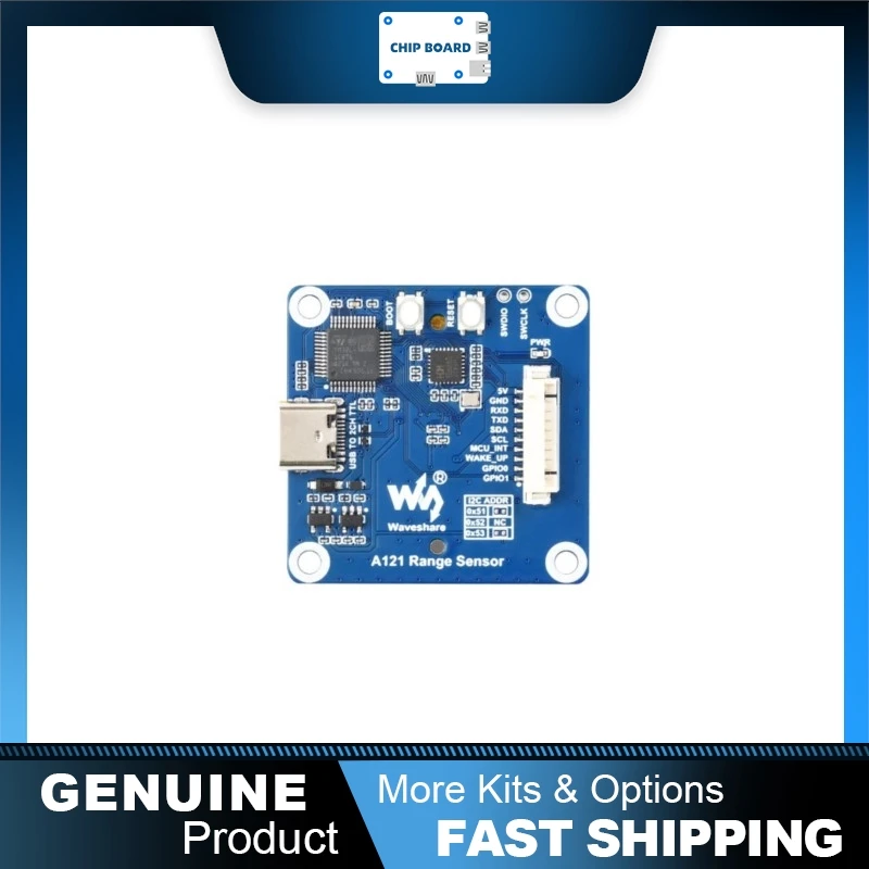 

Модуль радарного датчика микроподвижений Waveshare-A121 60 ГГц (мм-волновой диапазон): технология PCR для высокоточного измерения расстояния