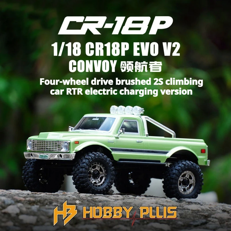 

HOBBYPLUS 1/18 CR18P EVO V2 CONVOY Пилотный полноприводный автомобиль с дистанционным управлением Электрический матовый 2S Альпинистский автомобиль Внедорожник