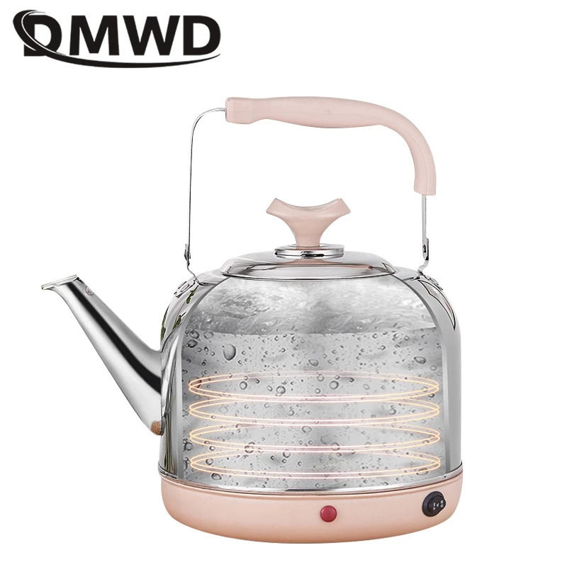 DMWD 5/6/7L ไฟฟ้าเกรด304สแตนเลสสตีลเครื่องทำน้ำอุ่นแบบพกพาหม้อไอน้ำความร้อนหม้ออัตโนมัติ Keep Warm