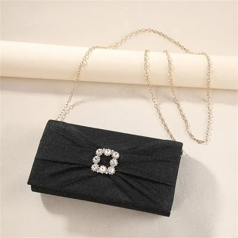 

Elegant Pleated Evening Bag for Women Party Wedding Prom Glitter Clutch Purse 20CA