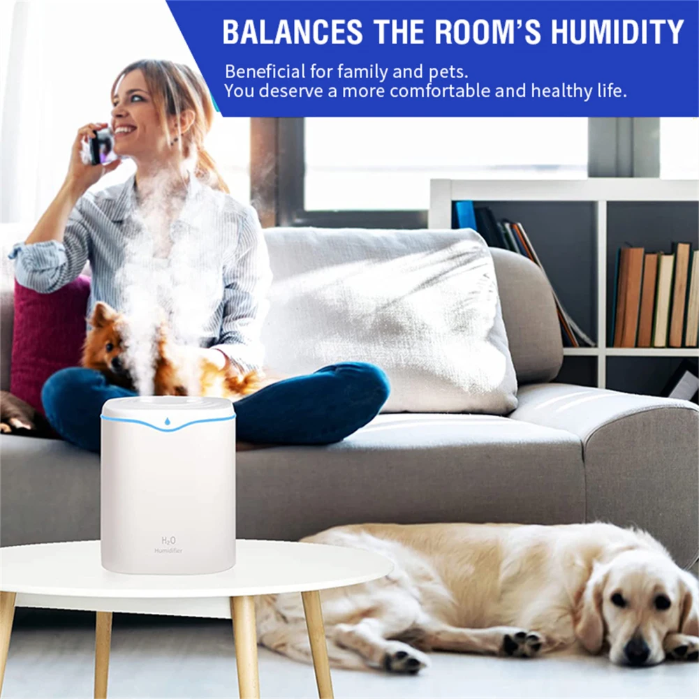 Humidificador de aire ultrasónico de doble pulverización, difusor de aceite esencial con tanque de agua de 2200ml para el hogar, la Oficina y el dormitorio, venta al por mayor, 2200ml