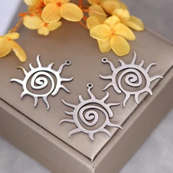 3pcs Spiral Sun Stainless Steel Charms For Jewelry Making Bracelets Earrings Necklace Craft Pendant DIY Accessory