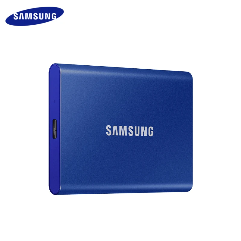 Samsung T7 SSD USB 3.2 tipe-c Portabel Solid State Drive 1TB 2TB Hard Disk eksternal Gen2 10Gbps asli PSSD untuk Desktop
