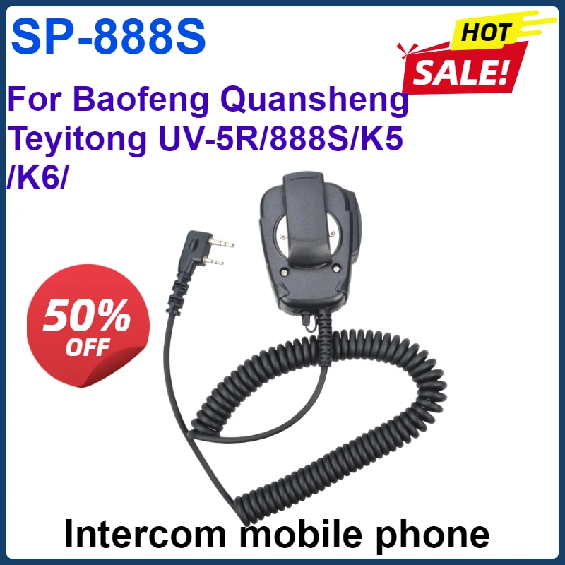 Microfono mobile interfono SP-888S adatto per Baofeng Quansheng Teyitong UV-5R/888S/K5/K6