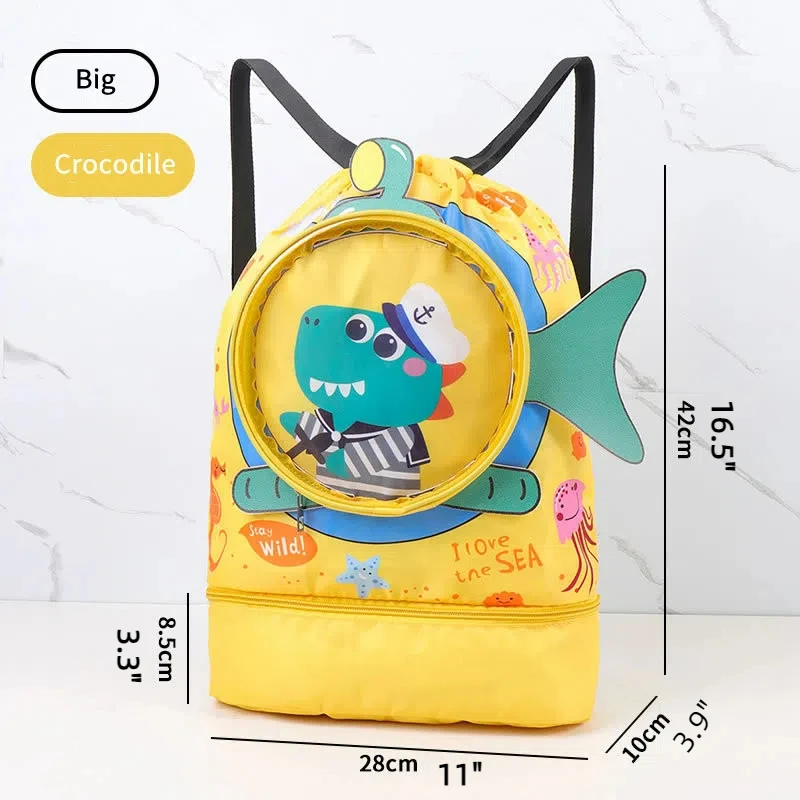 Children\'s Swimming Bag Kids Waterproof Storage Shoulder Packs Hand Luggage Backpack Wet Dry Separation Bag Large Capacity Pouch