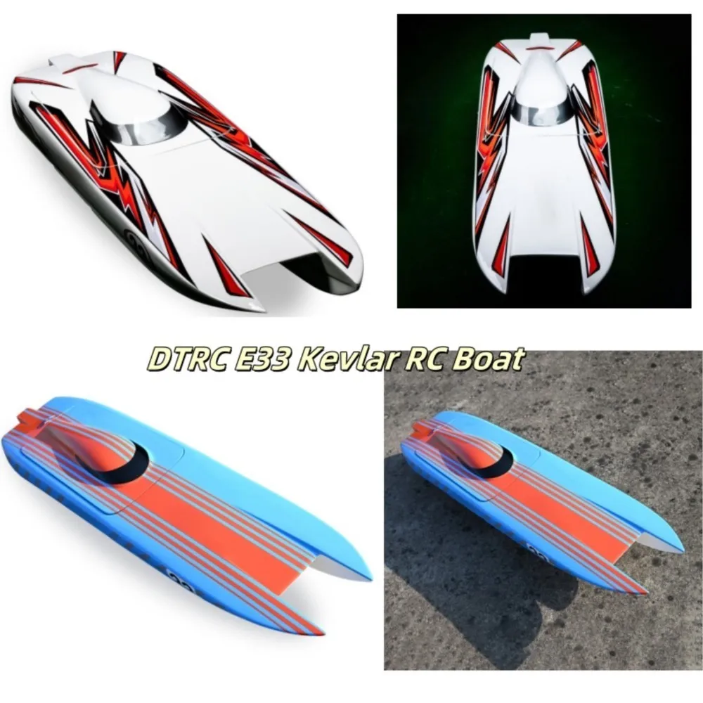 DTRC E33 Kevlar coque de bateau pré-peinte pour jouets radiocommande bateau à grande vitesse RC bricolage modèle de motomarine uniquement pour joueur avancé