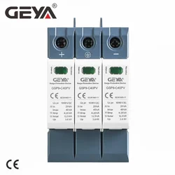 GEYA GSP9 3P SPD DC 600V 1000V 1500V 20KA~40KA House Surge Protector Protective Low-voltage Arrester Device