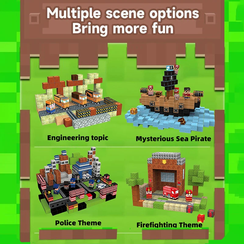 Magnetisches Baustein-Stapel-Montageset – kostenlose Bausteine – pädagogisches Bausteine-Spielzeug – geeignet für Kinder