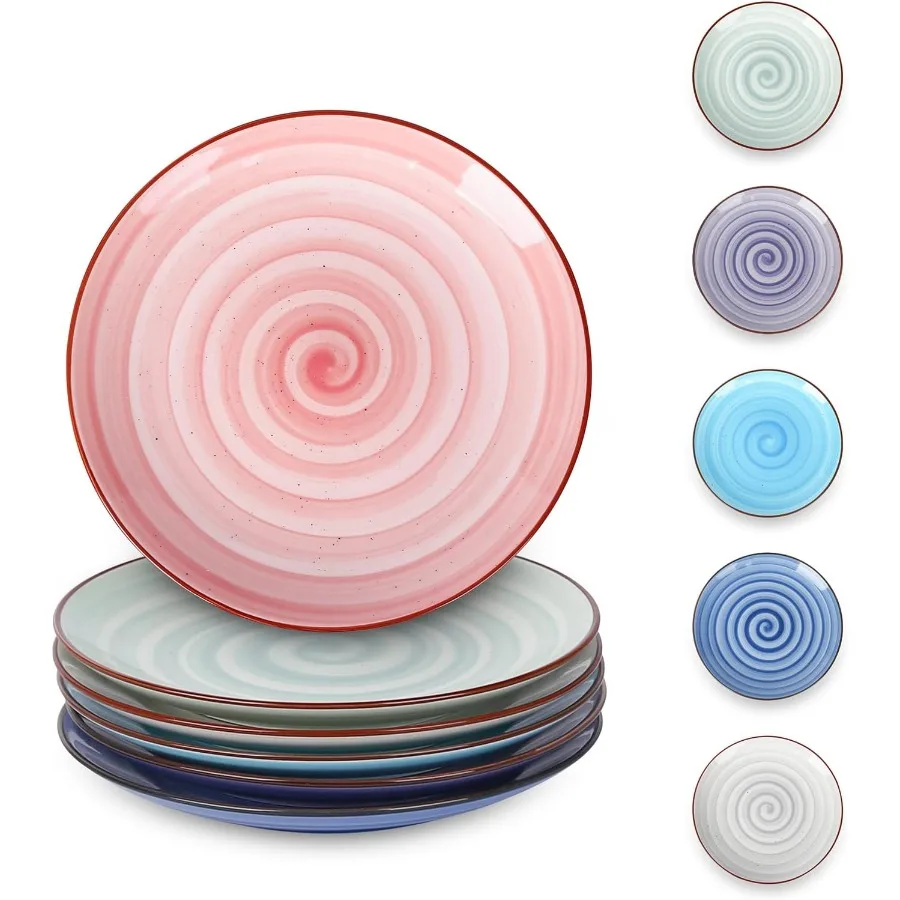 

Керамические тарелки для десерта Набор из 6 маленьких тарелок для салата 6-дюймовых тарелок для закусок для кухни Маленькие обеденные тарелки Посуда для торта и сояка