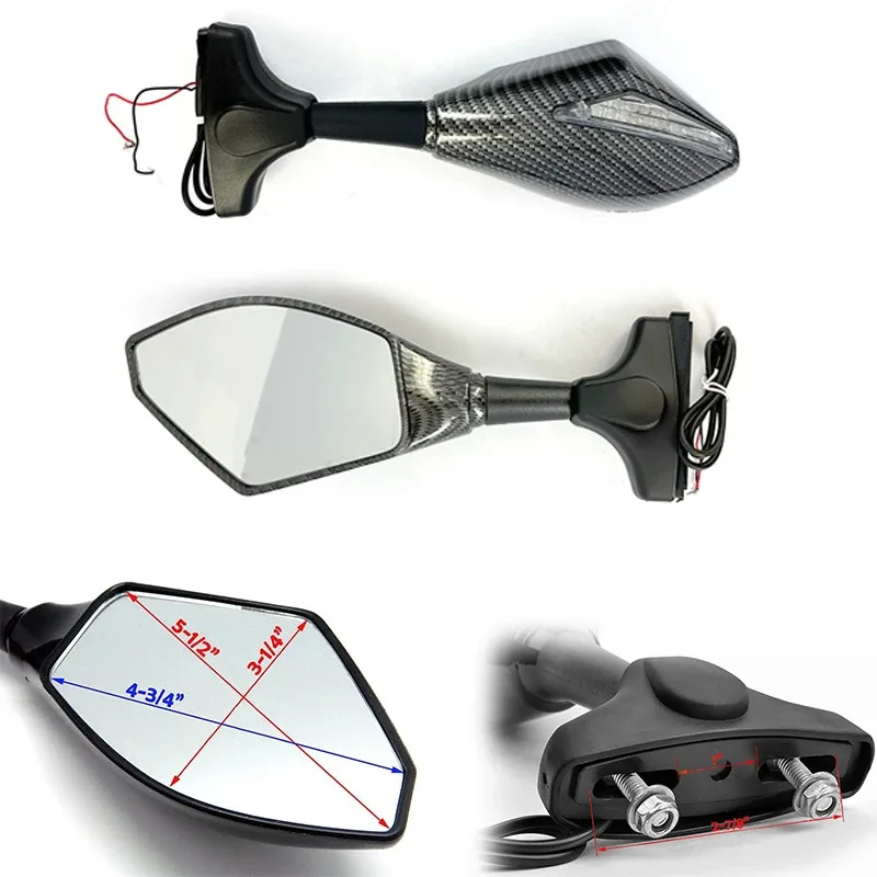 

Зеркала заднего вида, светодиодные ходовые огни, указатель поворота, боковое зеркало с передней стрелкой, светодиодный для руля 10 мм, мотоцикла Yamaha Honda