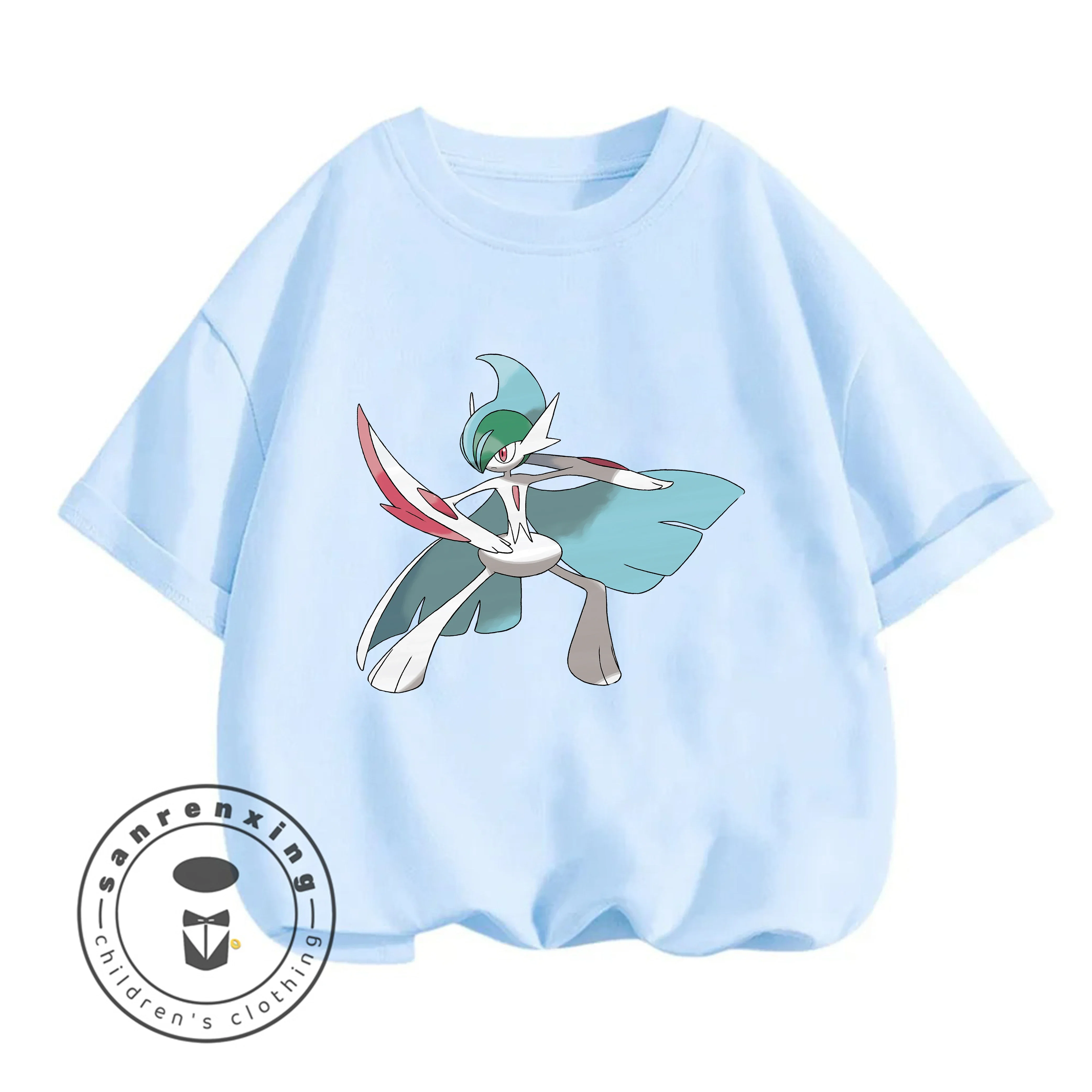 

2026 Summer Style Pikachu Cartoon Print Short Sleeve Casual Hot Sale Tops For Kids Teenager