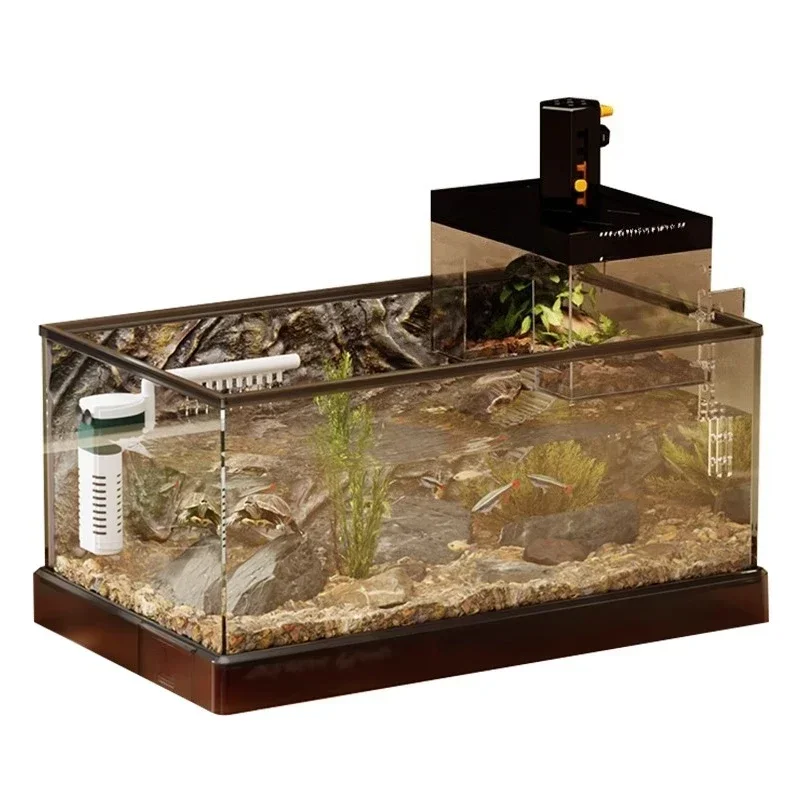 Household ecological turtle tank stream landscaping full set of luxury sun conservatory sun terrace climbing platform