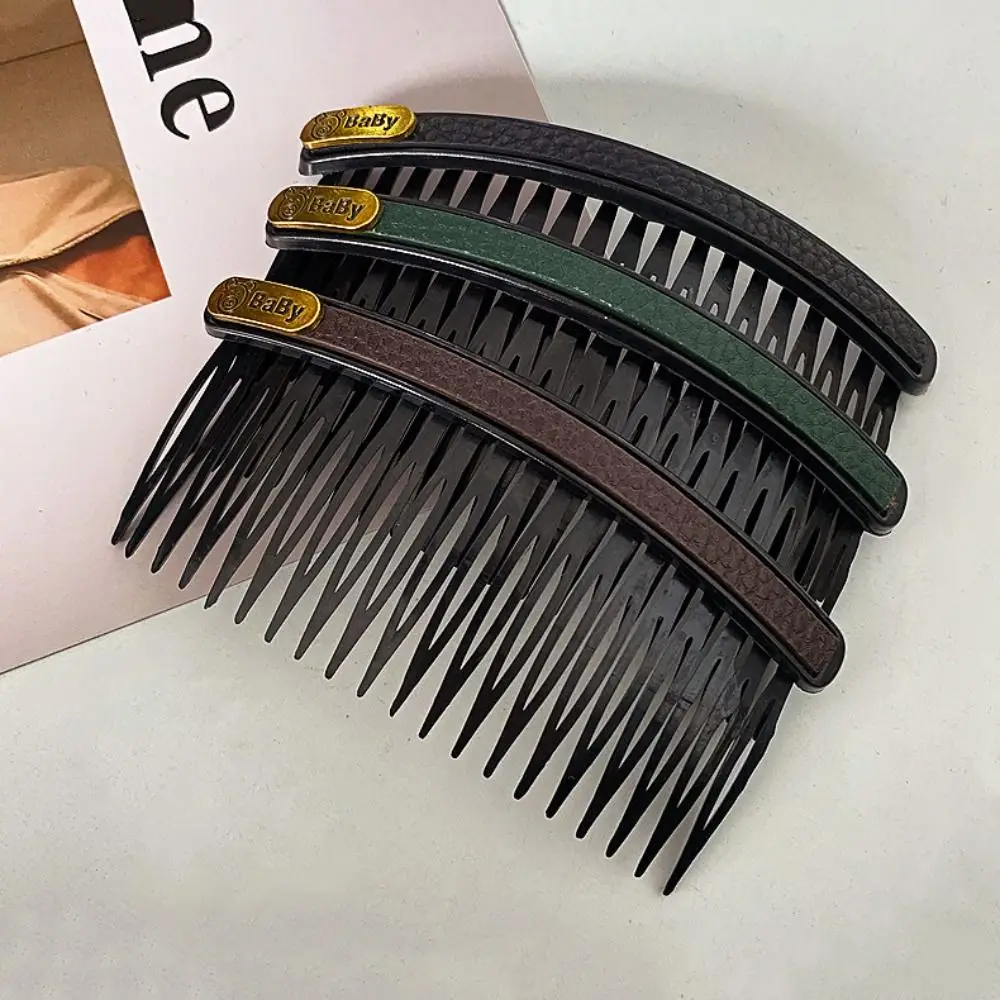 Korean Fashion Leather Hair Comb Bangs Broken Hair Finishing Tool Back Head Fixed Hair Clip Inserted Comb Hair Hoop