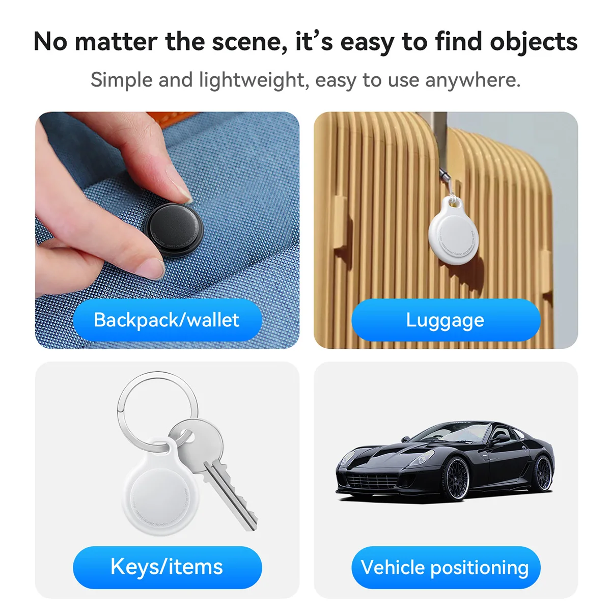 BC101 Mini GPS Tracker Device Smart Anti-Lost Reminder For Kid Pet Bag Wallet Bluetooth Portable Finder Air Tag Tracking Locator