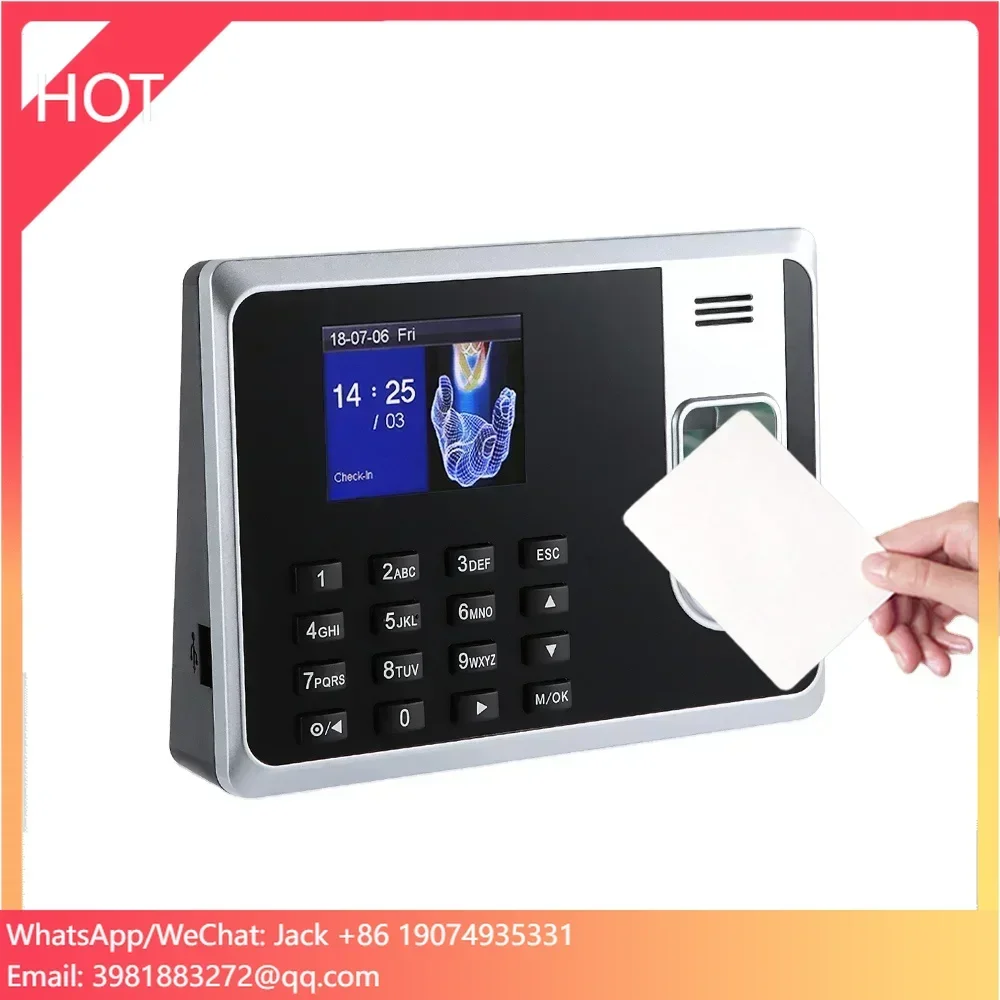 3 Inch Color Screen ZKBiotime8.0 Software Fingerprint Access Control System Biometric Door Access Controller with Battery(T8-A)