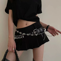 European and American cross-border bullet rivet belt women ins sweet and cool hot girls personalized waist chain dark style fash
