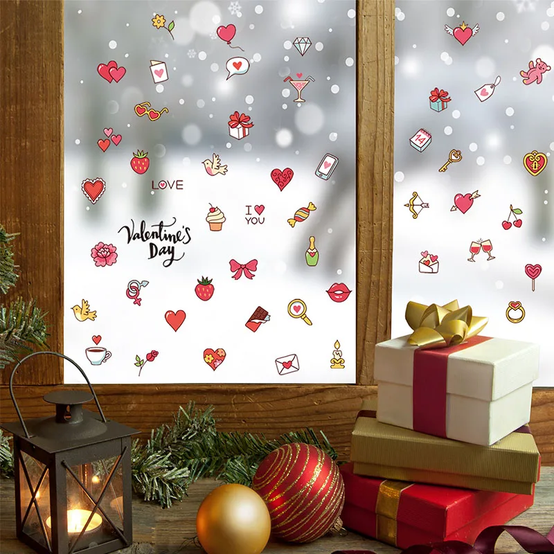 Love Gift Valentine's Day Decoration Stickers Living Room Bedroom Background Wall Decoration Wall Stickers